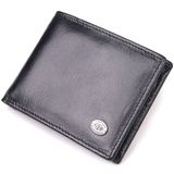 Компактный зажим для денег из натуральной гладкой кожи ST Leather 19416 Черный фото