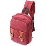 Надежная сумка-рюкзак с двумя отделениями из плотного текстиля Vintage 22164 Бордовый фото