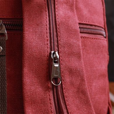 Надежная сумка-рюкзак с двумя отделениями из плотного текстиля Vintage 22164 Бордовый