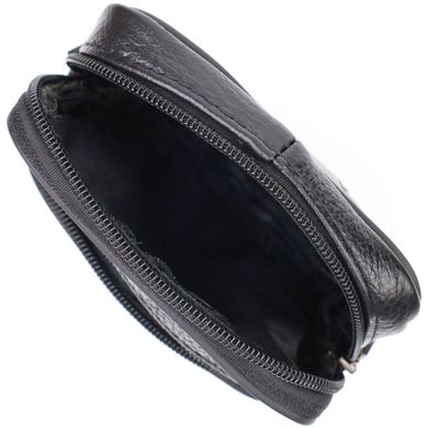Зручна чоловіча сумка на пояс із натуральної шкіри 21483 Vintage Чорна