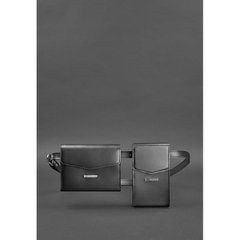 Набор женских черных кожаных сумок Mini поясная/кроссбоди Blanknote BN-BAG-38-g