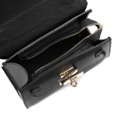 Невелика класична шкіряна сумочка Firenze Italy F-IT-9866A Чорний