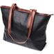Вместительная сумка для женщин из натуральной кожи Vintage 22281 Черная