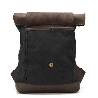 Рол-ап рюкзак зі шкіри та канвас TARWA RGc-5191-3md сірий Коричневий