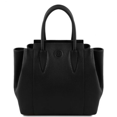 Женская сумка с итальянской кожи от Tuscany TL141727 Tulipan (Черный)