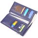 Стильный вертикальный бумажник из натуральной кожи KARYA 21423 Синий