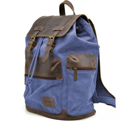 Городской рюкзак для ноутбука парусина canvas  и кожа TARWA RKc-0010-4lx Синий