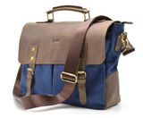 Мужская сумка-портфель кожа+парусина RK-3960-4lx от украинского бренда TARWA Коричневый фото