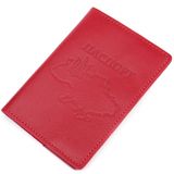 Яскрава шкіряна обкладинка на паспорт Карта GRANDE PELLE 16775 Червона фото