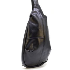 Збільшений рюкзак-слінг на одне плече із натуральної шкіри TARWA Govard GA-0705-3mdLЧорний