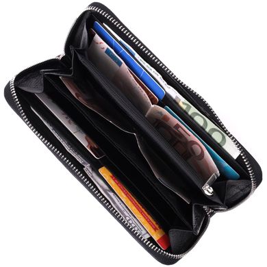 Універсальний гаманець-клатч на одне відділення з натуральної шкіри ST Leather 22559 Чорний