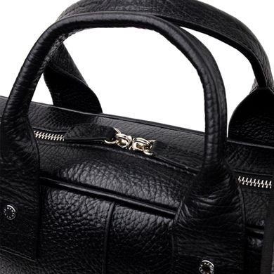 Вместительная сумка-портфель на плечо KARYA 20871 кожаная Черный