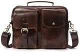 Ділова сумка на плече шкіряна Vintage 14820 Коричнева фото