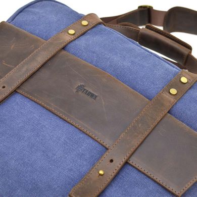 Сумка для ноутбука 15" синя RK-3942-4lx TARWA з текстилю та шкіри Коричневий