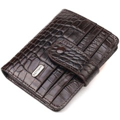 Цікавий гаманець для чоловіків з натуральної шкіри з тисненням під крокодила CANPELLINI 21689 Коричневий