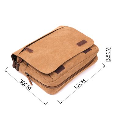 Текстильная сумка для ноутбука 13 дюймов через плечо Vintage 20190 Коричневая