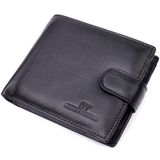 Мужской бумажник среднего размера из натуральной кожи ST Leather 22444 Черный фото