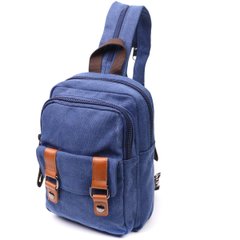 Універсальна сумка-рюкзак із двома відділеннями із щільного текстилю Vintage 22165 Синій