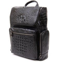 Рюкзак під рептилію шкіряний Vintage 20431 Чорний