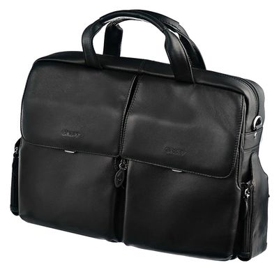 Мужская деловая сумка, портфель из натуральной кожи Sheff черный