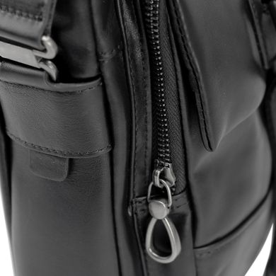 Мужская кожаная сумка через плечо черная Tiding Bag 316A Черный