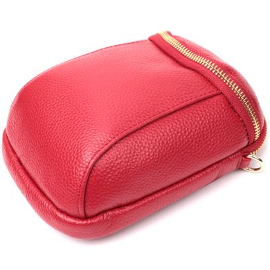 Яркая сумка интересного формата из мягкой натуральной кожи Vintage 22340 Красная