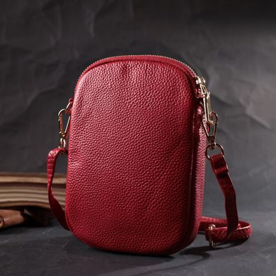 Яскрава сумка цікавого формату з натуральної шкіри Vintage 22340 Червона