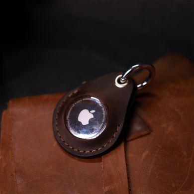 Надежный брелок-держатель для Apple AirTag из винтажной кожи GRANDE PELLE 11615 Коричневый