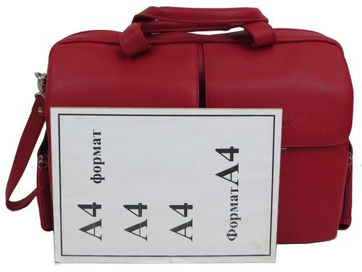 Жіноча ділова сумка, портфель із натуральної шкіри Sheff червона