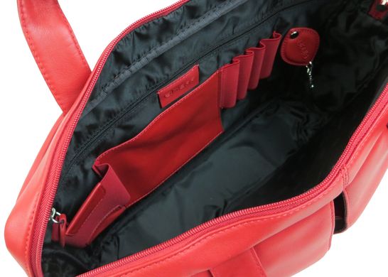 Женская деловая сумка, портфель из натуральной кожи Sheff красная