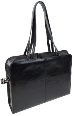 Жіноча ділова сумка, портфель із натуральної шкіри Sheff чорна