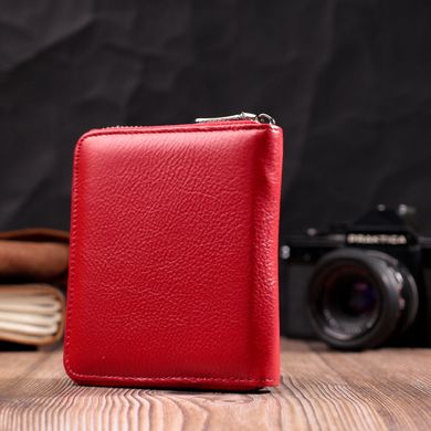 Яскраве портмоне для жінок на блискавці із натуральної шкіри ST Leather 19486 Червоний