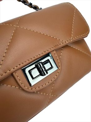 Женская маленькая стеганная сумочка Firenze Italy F-IT-057C Коричневий