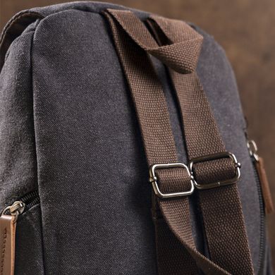 Компактний жіночий текстильний рюкзак Vintage 20194 Чорний