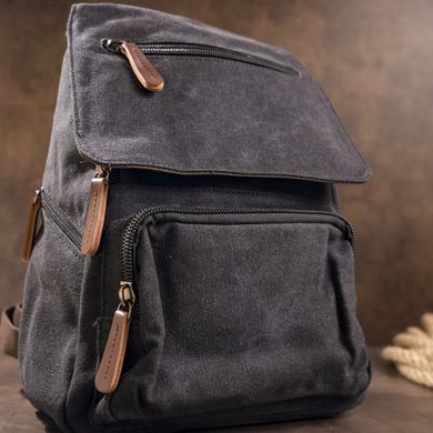 Компактний жіночий текстильний рюкзак Vintage 20194 Чорний