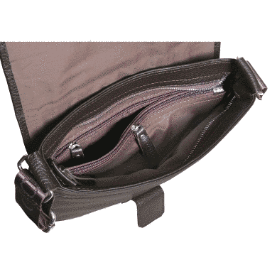 Мужская сумка-мессенджер кожаная Vip Collection 1417-F Коричневый 1417.B.FLAT