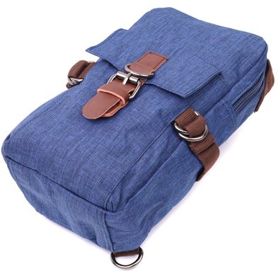 Цікава плечова сумка для чоловіків із щільного текстилю Vintage 22190 Синій