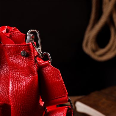 Яскрава та містка жіноча сумка з ручками KARYA 20880 шкіряна Червоний