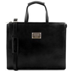 PALERMO - Женский портфель на 3 отделения из кожи Tuscany Leather TL141343 (Черный) Черный