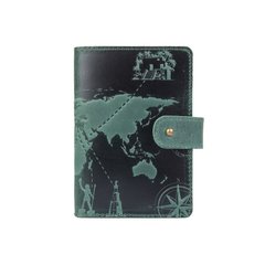 Кожаное портмоне для паспорта / ID документов HiArt PB-02/1 Shabby Alga "7 wonders of the world"