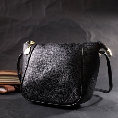 Маленька сумка через плече з натуральної шкіри Vintage 22298 Чорний