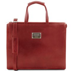 PALERMO - Женский портфель на 3 отделения из кожи Tuscany Leather TL141343 (Красный)