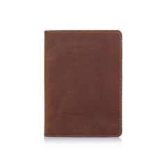 Обложка для паспорта с натуральной матовой кожи темно рыжого цвета