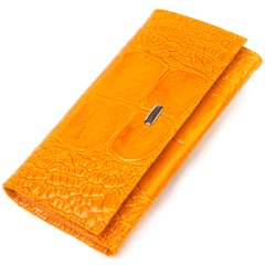 Яскравий жіночий гаманець із натуральної фактурної шкіри CANPELLINI 21651 Жовтий