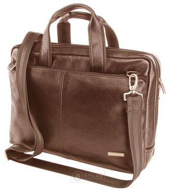 Отличная мужская сумка для ноутбука из на натуральной кожи 12451, Коричневый