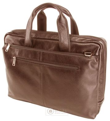 Отличная мужская сумка для ноутбука из на натуральной кожи 12451, Коричневый