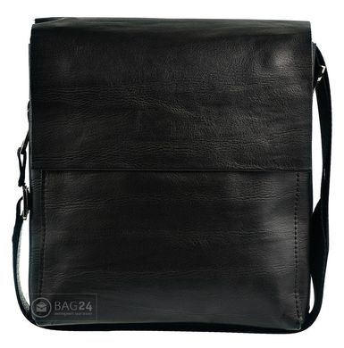 Чорна чоловіча сумка з натуральної шкіри Accessory Collection 12703, Чорний