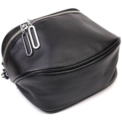Напівкругла сумка через плече з натуральної шкіри 22079 Vintage Чорна