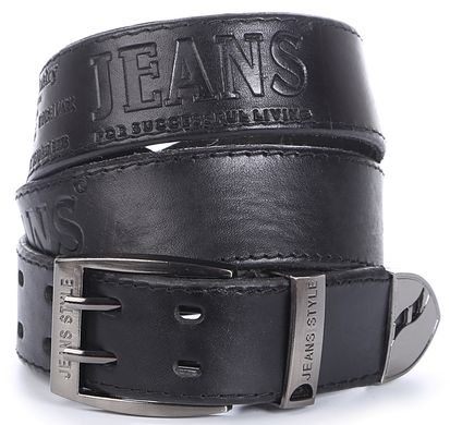 Кожаный ремень под джинсы Accessory Collection 00959, Черный