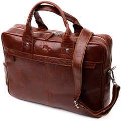Універсальна чоловіча сумка-портфель на плече KARYA 20936 шкіряний Коричневий